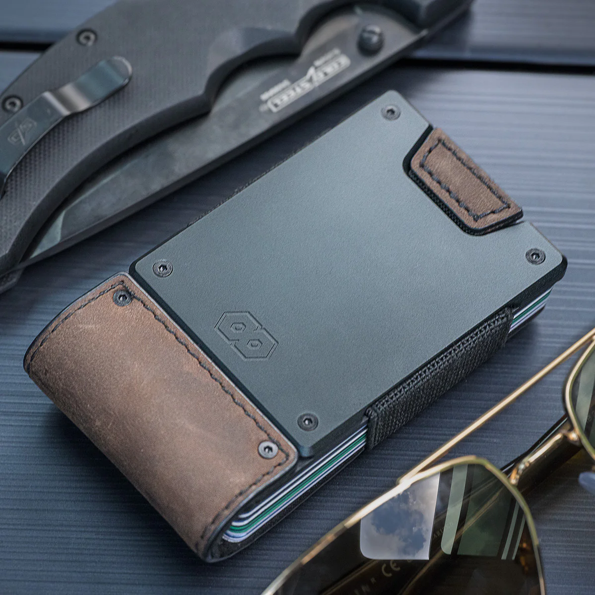 PROOF Wallet | The Founder | Top Grain Bomber Leather & Dark Gunmetal - Image 5