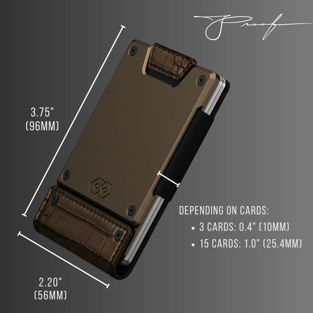 PROOF Wallet | The Cyprus | Brown Full Grain Crocodile Leather & Antique Bronze Gunmetal - Image 5