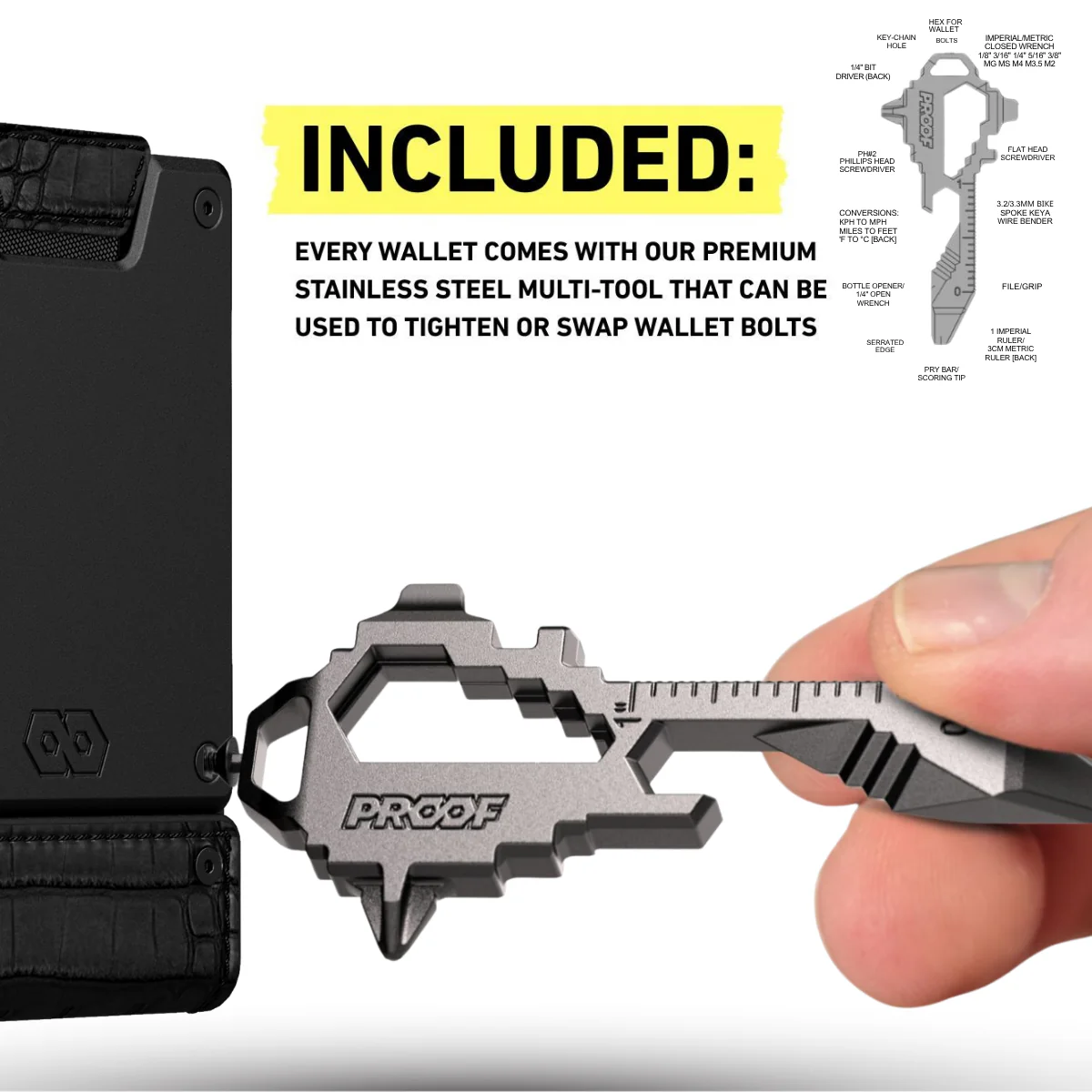 PROOF Wallet | The Everglade | Black Full Grain Crocodile Leather & Dark Gunmetal - Image 7