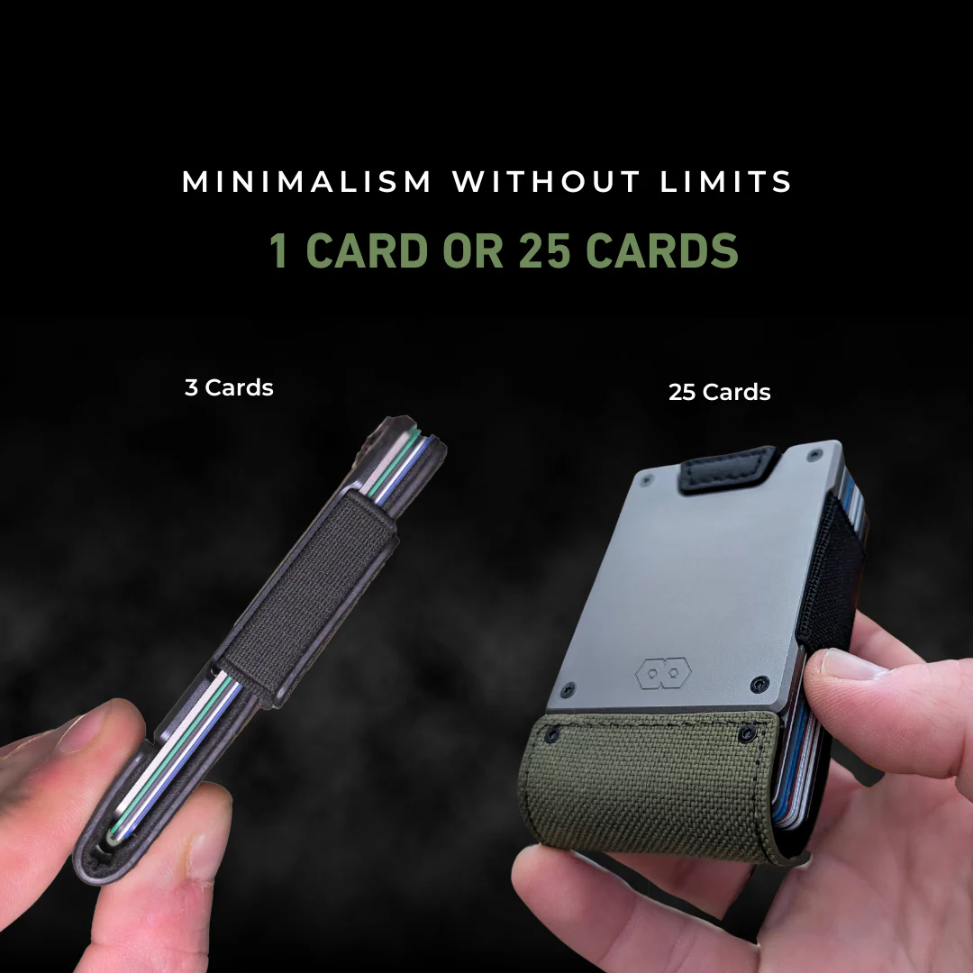 PROOF Wallet | The Operator | Olive Drab Ballistic Nylon & Black Full Grain Leather with Satin Gunmetal - Image 3