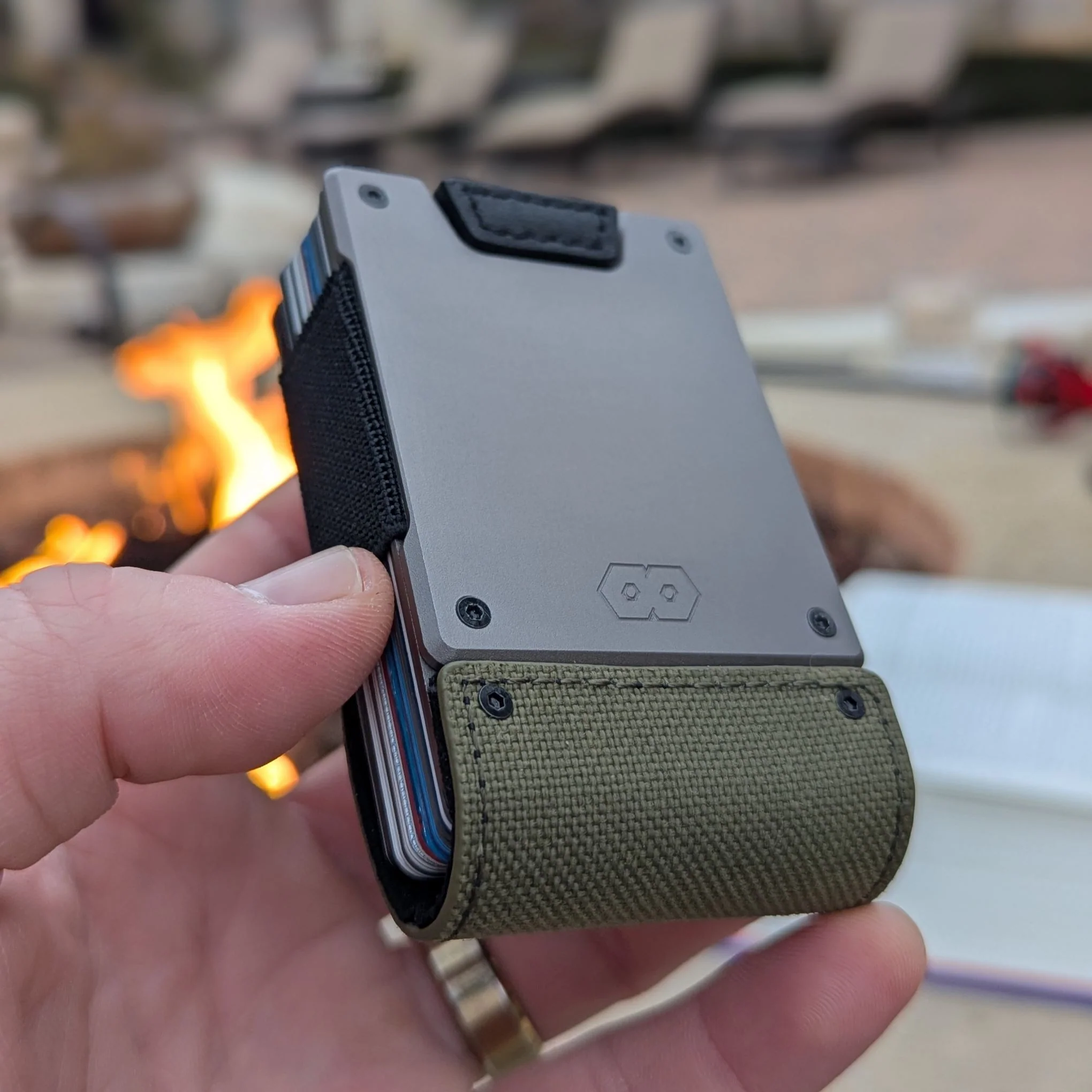 PROOF Wallet | The Operator | Olive Drab Ballistic Nylon & Black Full Grain Leather with Satin Gunmetal - Image 11